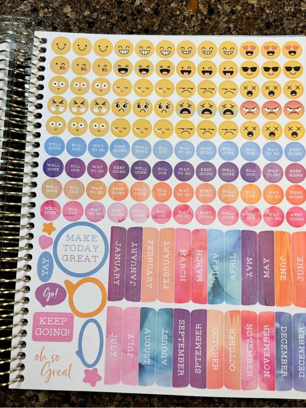 Make it Happen Back to School Spiral Bound Planner/lots of stickers
